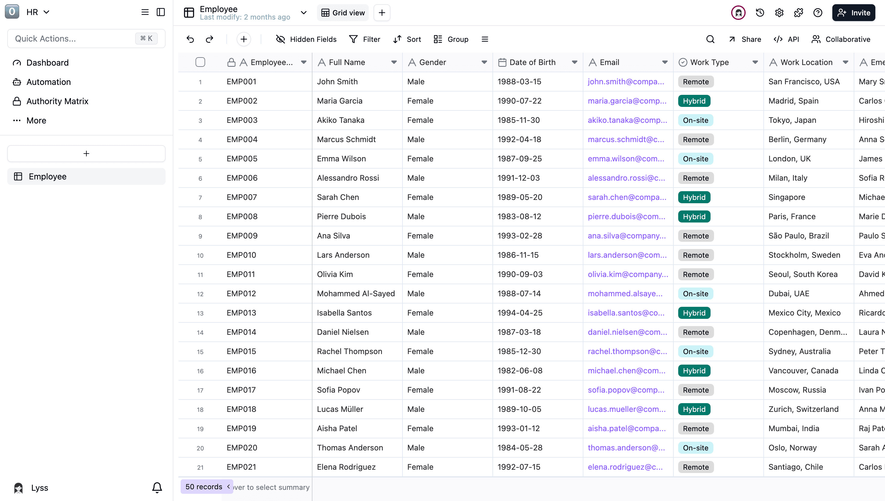 A screenshot of Teable